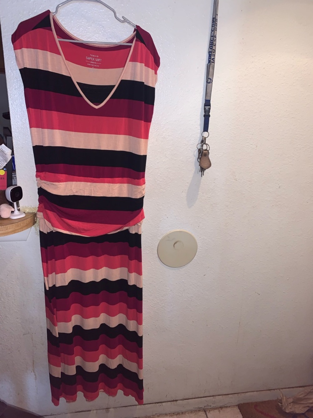 torrid Striped Maxi Dress in Pink, Black & Cream
